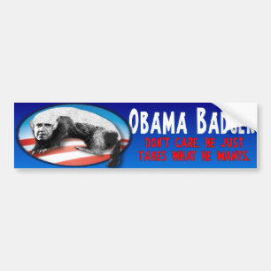 Autocollant De Voiture Blaireau d'Obama - prend juste ce qu'il veut