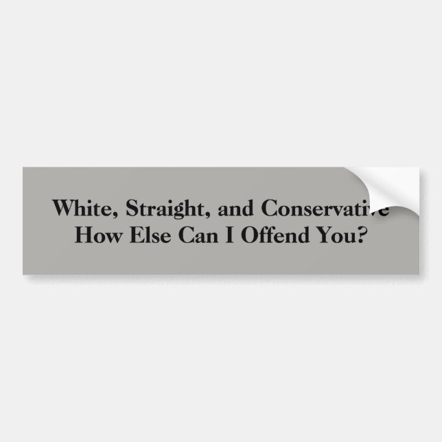 Autocollant De Voiture Blanc, droit, et conservateur (Devant)