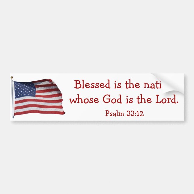 Autocollant De Voiture Blessed est le pare-chocs Sticker2 de nation (Devant)