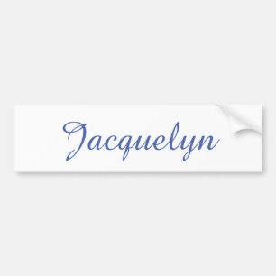 Autocollant De Voiture Bleu Blanc Plaine Élégant Moderne Calligraphie Nom