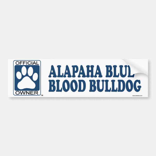 Autocollant De Voiture Bleu de bouledogue de sang bleu d'Alapaha (Devant)