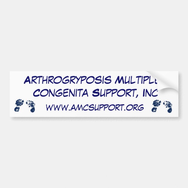 Autocollant De Voiture Bleu de bumpersticker d'AMCSI Arthrogryposis (Devant)
