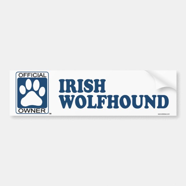 Autocollant De Voiture Bleu de chien-loup irlandais (Devant)