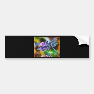 Autocollant De Voiture Bleu dragonfly sur Garlic Dot Art sauvage