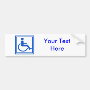 Autocollant De Voiture Bleu élégant handicapé de symbole