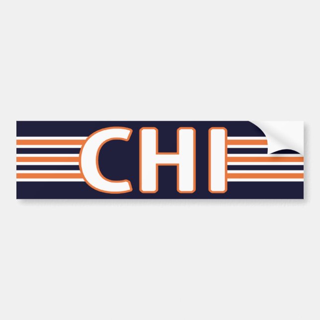 Autocollant De Voiture Bleu et orange de Chicago (Devant)
