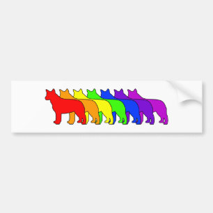 Autocollant De Voiture Bleu Heeler d'arc-en-ciel