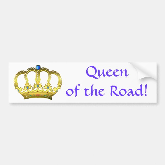 Autocollant De Voiture Bleu Queen of the Road Bumper Sticker (Devant)