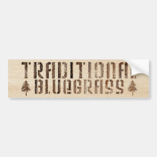 Autocollant De Voiture Bleu Traditionnel Dans Le Bois