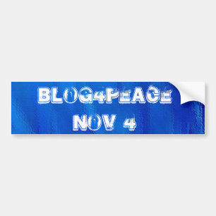 Autocollant De Voiture Blog4Peace adhésif pour pare-chocs du 4 novembre