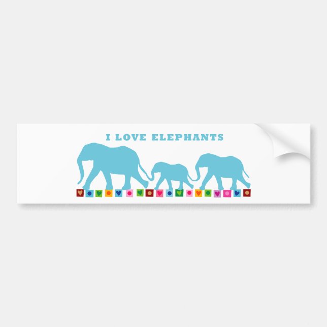 Autocollant De Voiture Blue Elephants Walking (Devant)