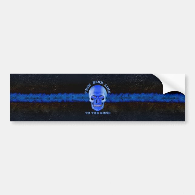 Autocollant De Voiture Blue Line mince (Devant)