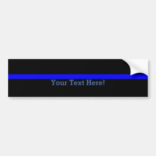 Autocollant De Voiture Blue Line mince symbolique personnalisent ceci