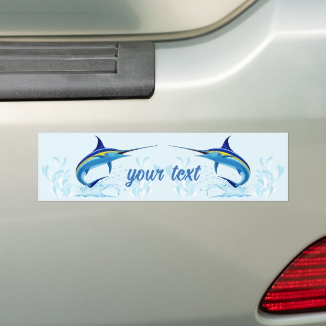 Autocollant De Voiture Blue Marlin Jumping out of Ocean (En voiture)