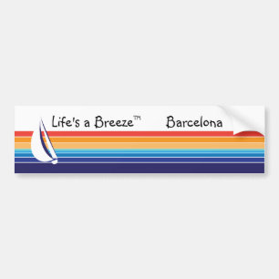 Autocollant De Voiture Boat Color Carré_La vie est un Breeze™_Barcelone