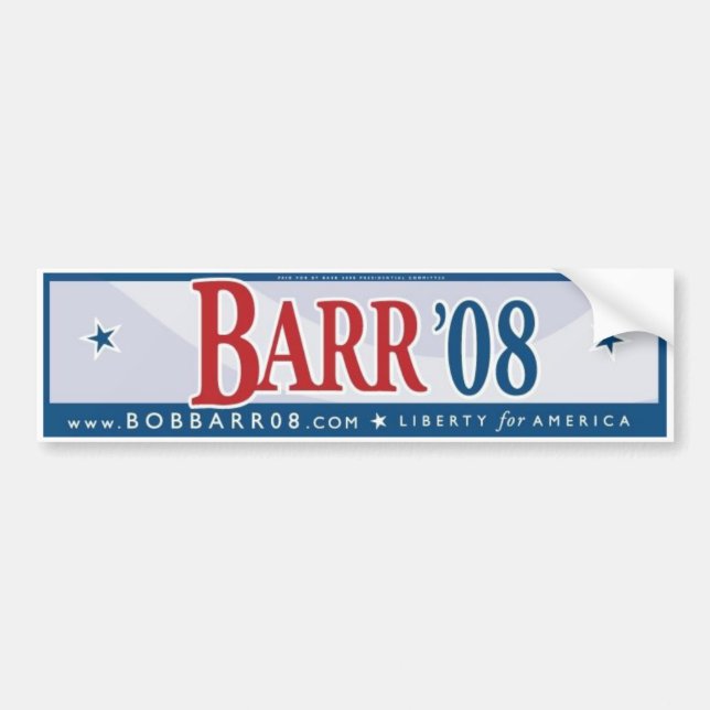 Autocollant De Voiture Bob Barr 08 (Devant)