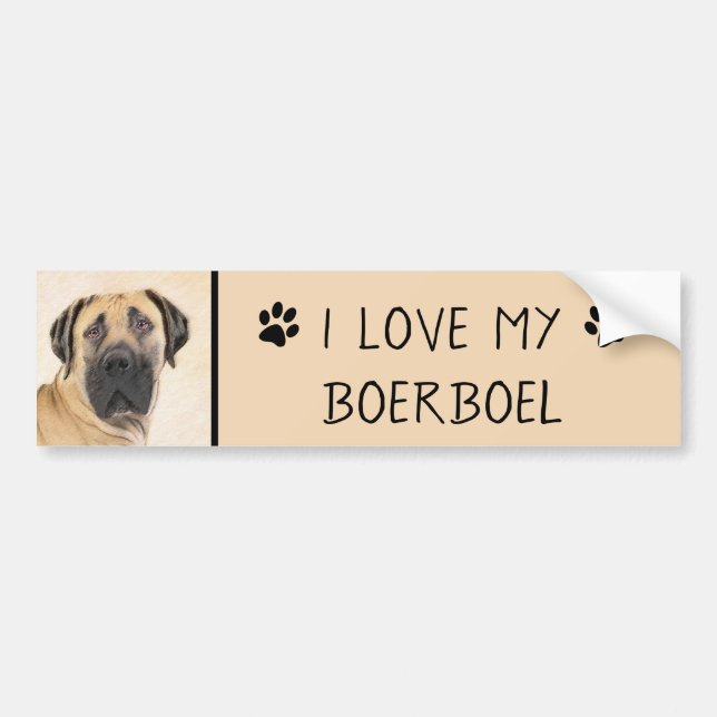 Autocollant De Voiture Boerboel Peinture - Cute Original Chien Art (Devant)