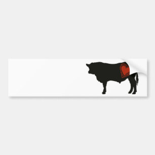Autocollant De Voiture Boeuf noir d'Angus d'amour