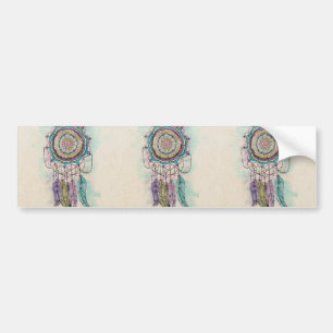 Autocollant De Voiture Boho Watercolor Mandala Dreamcatcher