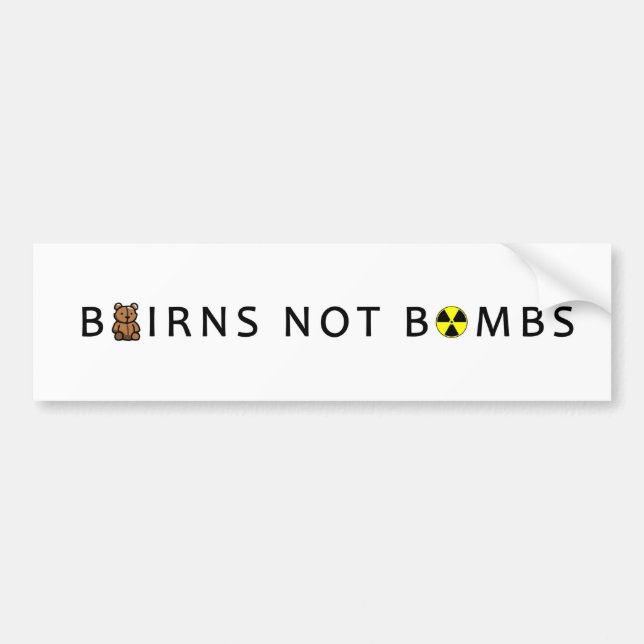 AUTOCOLLANT DE VOITURE BOMBES D'ENFANTS PAS (Devant)