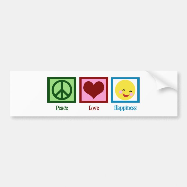 Autocollant De Voiture Bonheur d'amour de paix (Devant)