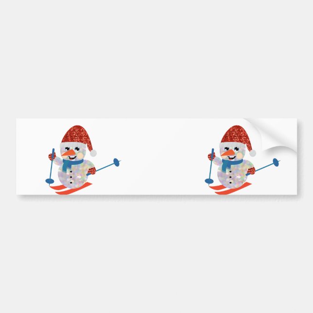 Autocollant De Voiture bonhomme de neige de noël (Devant)