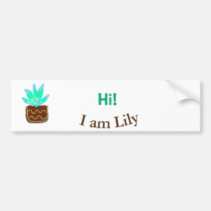 Autocollant De Voiture Bonjour Je suis Lily cactus succulent ajouter nom 