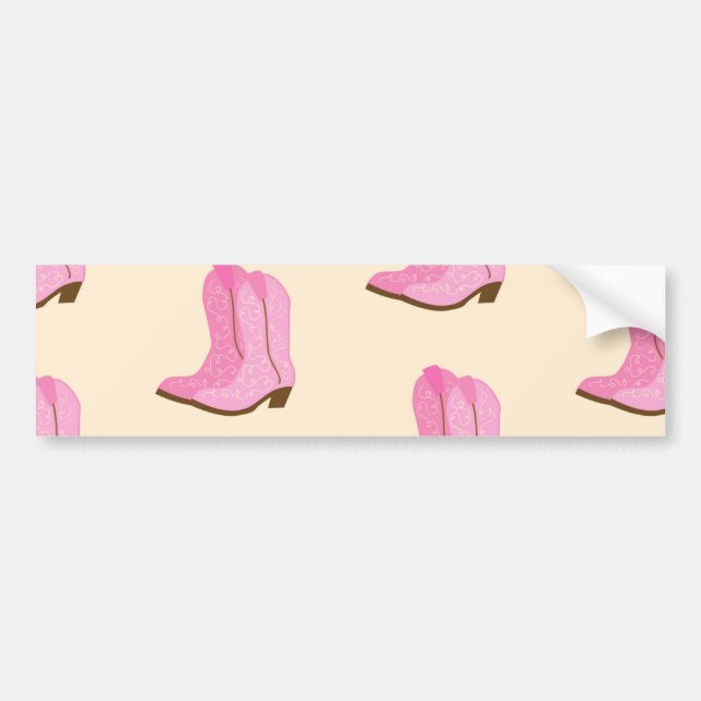 Autocollant De Voiture Boots Cowboy Pink Country Texas Ranch (Devant)
