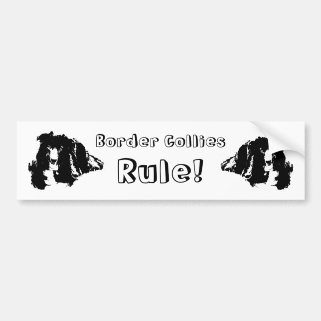 Autocollant De Voiture Border Collies Rule Cute Dog (Devant)
