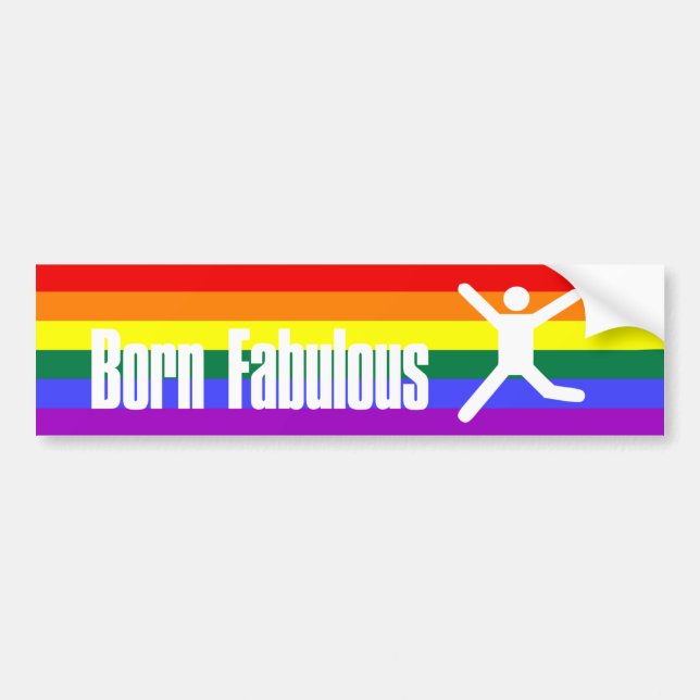 Autocollant De Voiture Born Fabulous Gay Pride (Devant)