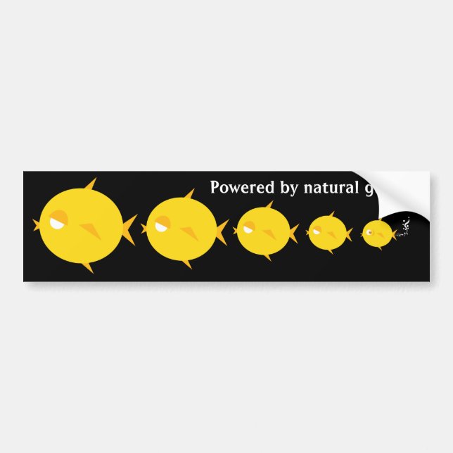 Autocollant De Voiture Bouillonne le BlowFish_Powered par le gaz naturel (Devant)