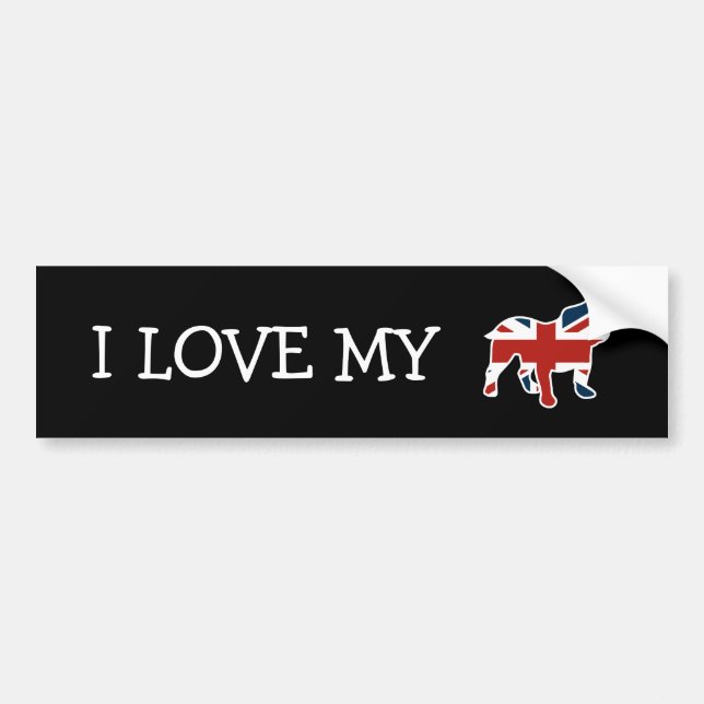 Autocollant De Voiture Bouledogue anglais dans le drapeau d'Union Jack (Devant)