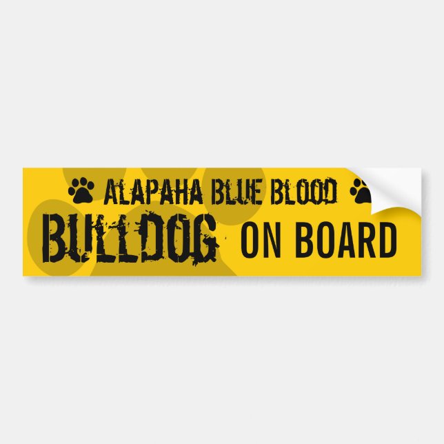 Autocollant De Voiture Bouledogue de sang bleu d'Alapaha à bord (Devant)