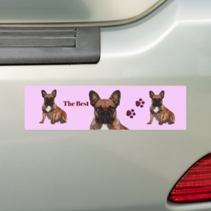 Autocollant De Voiture Bouledogue français Cartoon Bouledogue Français
