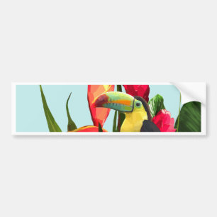 Autocollant De Voiture Bouquet Feuille de banane tropicale du Toucan