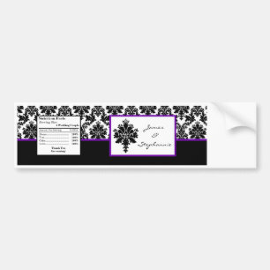 Autocollant De Voiture Bouteille d'eau Étiquette noir pourpre Damask Lace