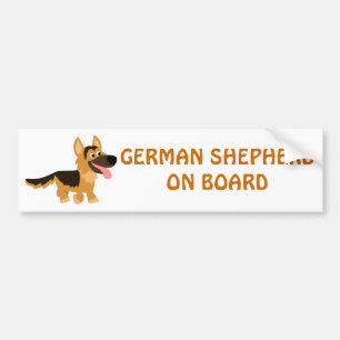 Autocollant De Voiture Bouton de chien berger allemand mignon dessin anim