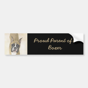Autocollant De Voiture Boxer Painting - Joli Art Original de Chien