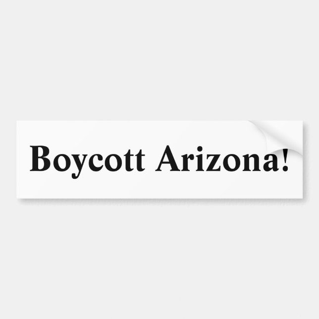 Autocollant De Voiture Boycott Arizona ! (Devant)