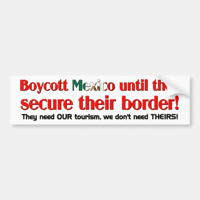 Autocollant De Voiture Boycott Mexique (Devant)