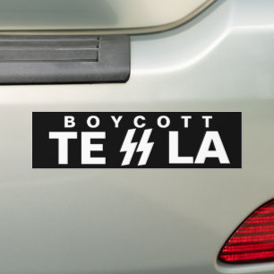 AUTOCOLLANT DE VOITURE BOYCOTT TESLA
