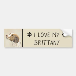 Autocollant De Voiture Brittany Paining - Un joli art original de chien