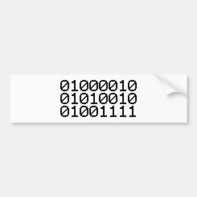 AUTOCOLLANT DE VOITURE BRO BINAIRE (Devant)