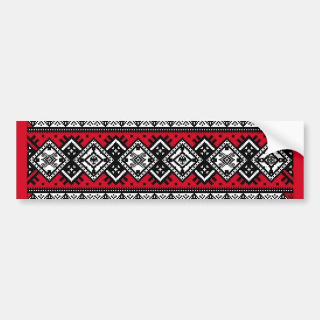 Autocollant De Voiture Broderie rouge (Devant)