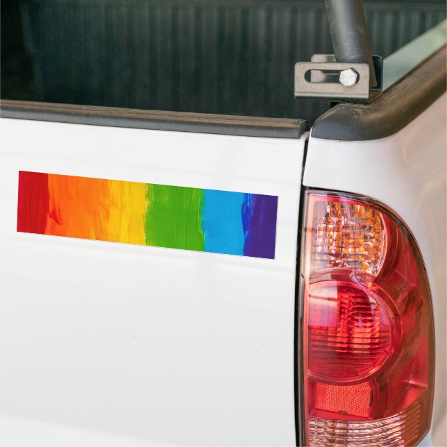 Autocollant De Voiture brosse peinte aquarelle arc-en-ciel (Sur camion)