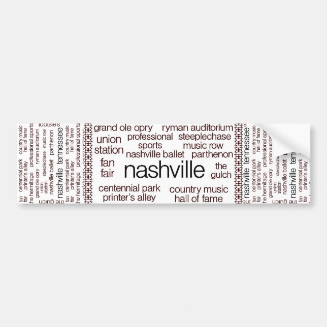 Autocollant De Voiture Brun de Nashville (Devant)
