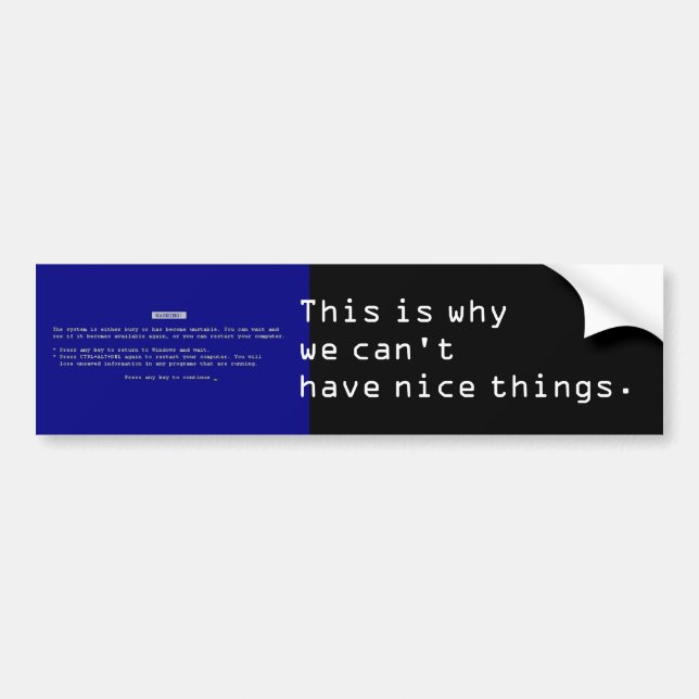 Autocollant De Voiture BSOD Bumper Sticker (Devant)