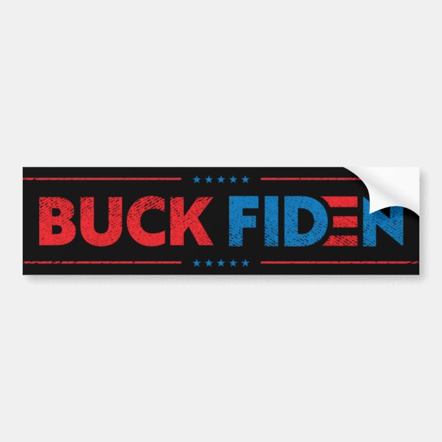 Autocollant De Voiture Buck Fiden drôle anti Biden pro Trump (Devant)
