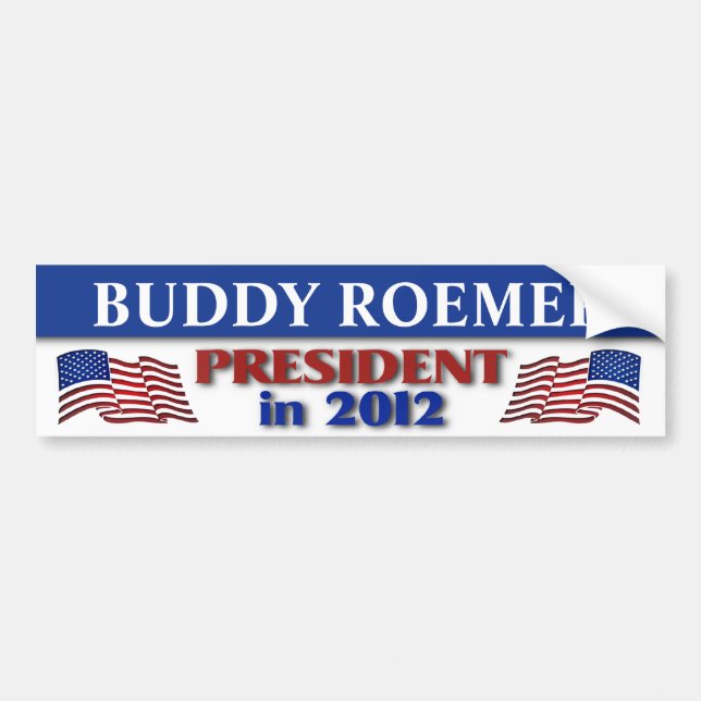 Autocollant De Voiture Buddy Roemer à la présidence en 2012 (Devant)