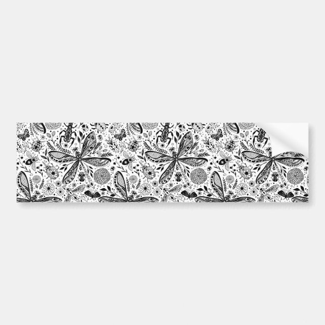 Autocollant De Voiture Bugs de Doodle sur bleu foncé (Devant)